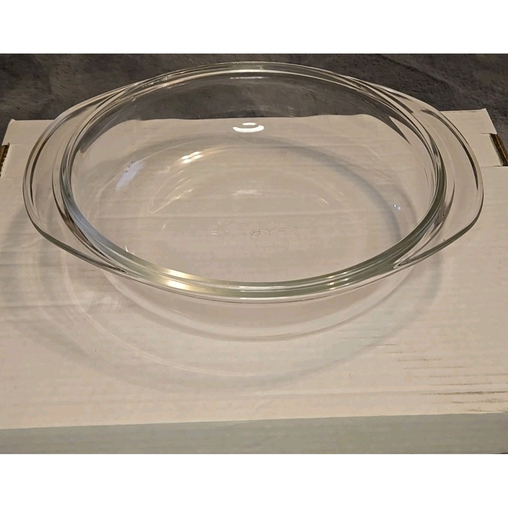 Vtg Pyrex 026 3 Qt Blue Tint Clear Glass Roaster Bottom Pan ONLY USA 687-C Base